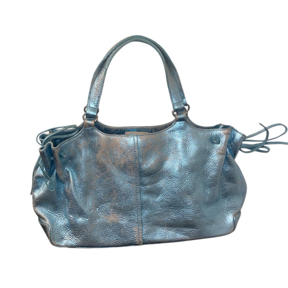 The Sak Metallic Blue Leather Shoulder Bag
